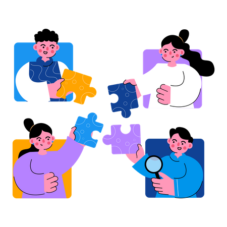 Team Work Puzzle  Illustration