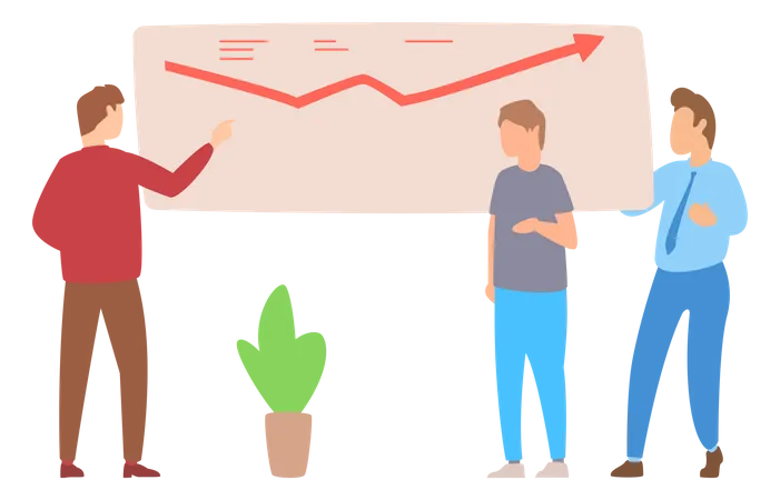 Team working for business growth  Illustration