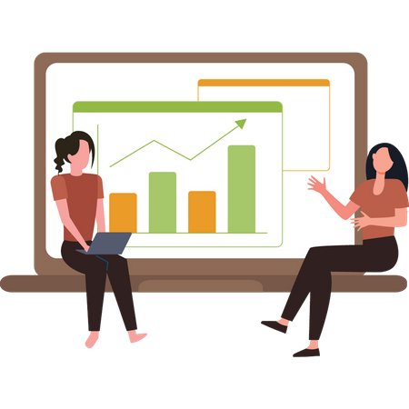 Team working on analysis chart  Illustration