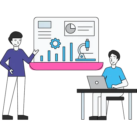 Team working on data analysis  Illustration