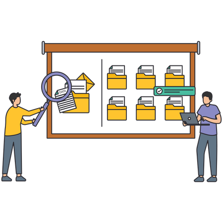 Team working on Data Verification  Illustration