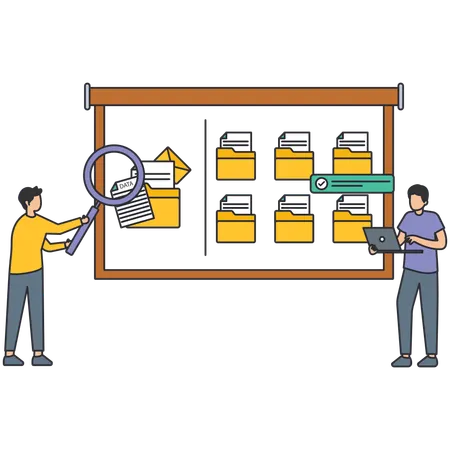 Team working on Data Verification  Illustration