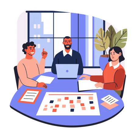 Team working on Event Planning  Illustration