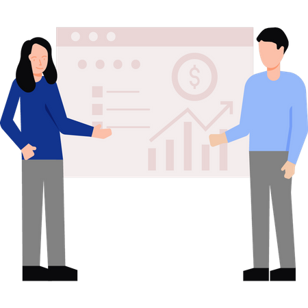 Team working on financial analysis  Illustration