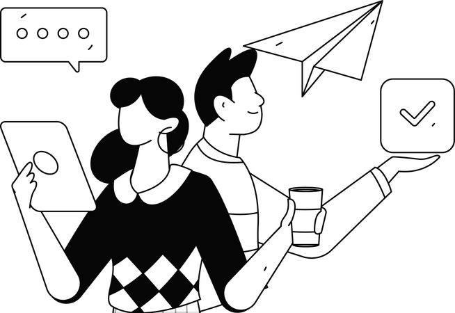 Team working on project planning  Illustration