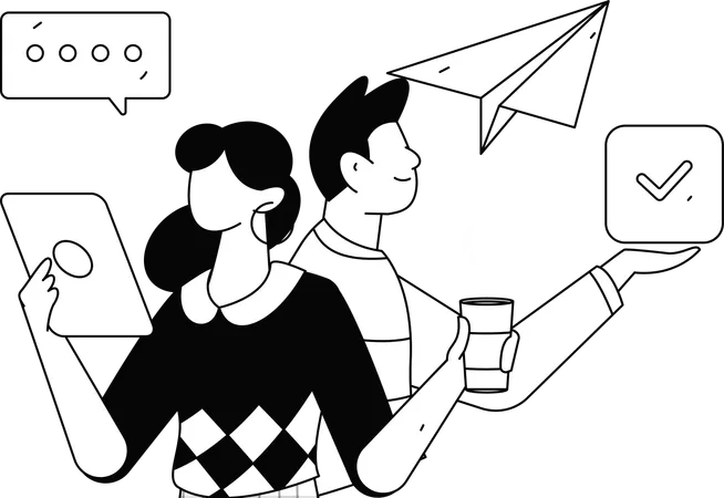 Team working on project planning  Illustration