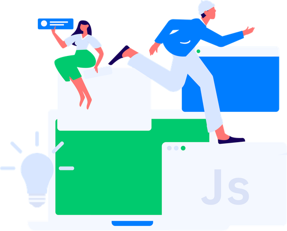 Team working on web development  Illustration