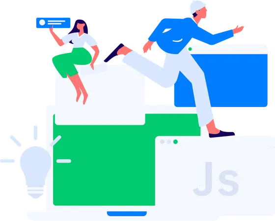 Team working on web development  Illustration