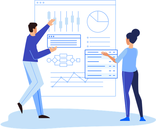 Team Working On Web Optimization  Illustration