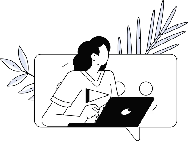 ウェブサイトのデザインに取り組んでいるチーム  イラスト