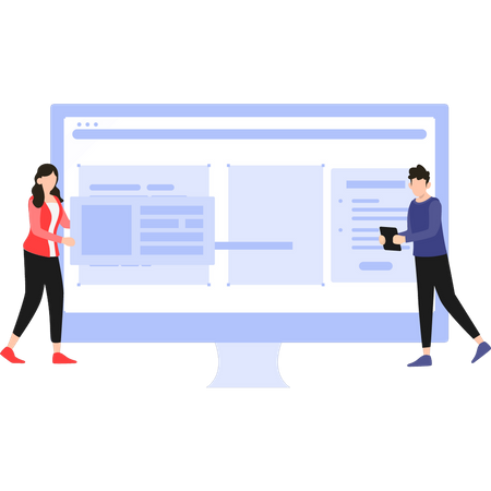 Team working on website  Illustration