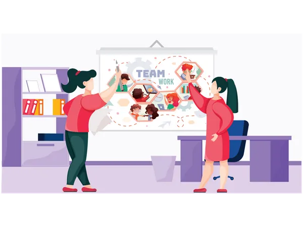 Team working together Illustration