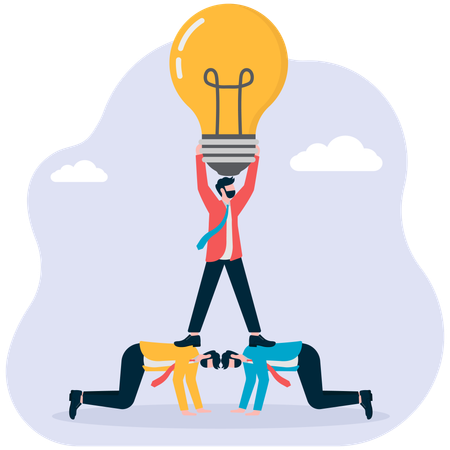 Team working together for business ideas  Illustration