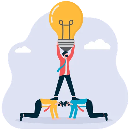 Team working together for business ideas  Illustration