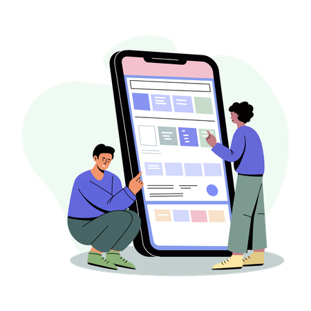 Team working together for deadline achievement  Illustration