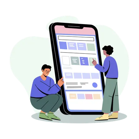Team working together for deadline achievement  Illustration