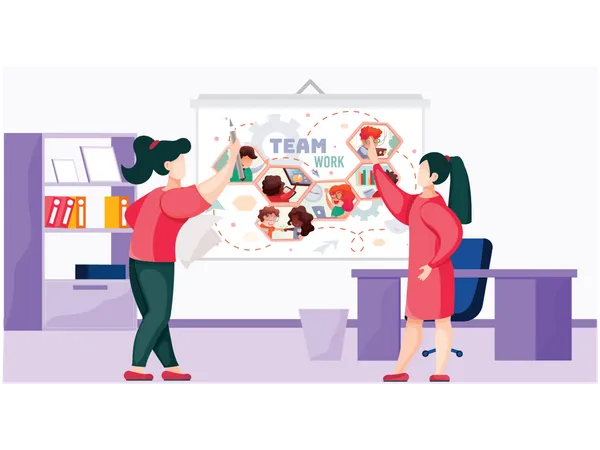 Team working together  Illustration