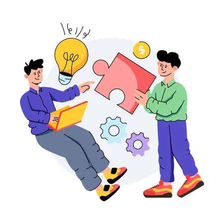 Team Working Together  Illustration