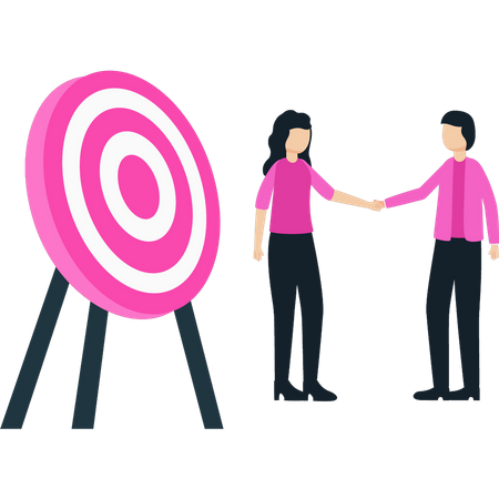 Team working towards target  Illustration