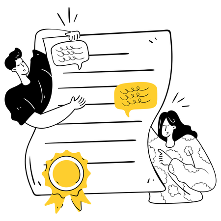 Teamzusammenarbeit an Dokumenten  Illustration