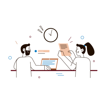 Team-Zusammenarbeitsmeeting  Illustration