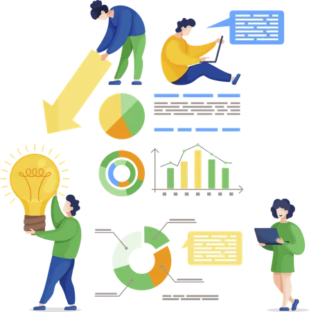 Teamarbeit an Analysen an Bord  Illustration