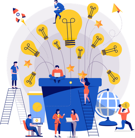 Teamarbeit bei der Ideenfindung  Illustration
