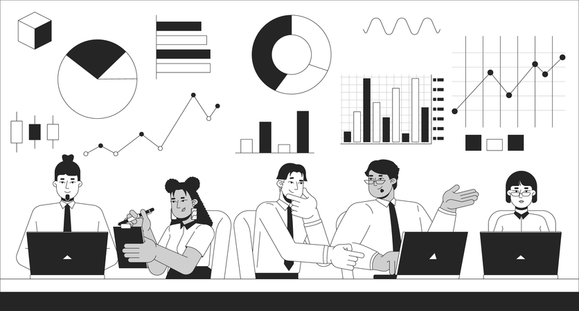 Teamwork-Datenanalyse  Illustration