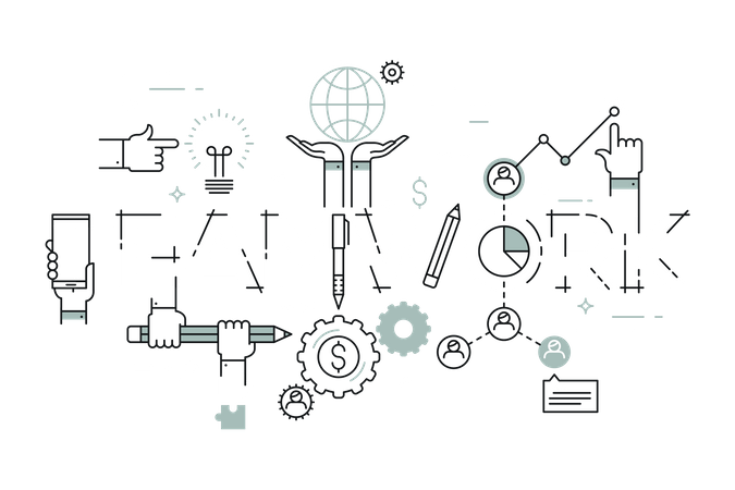 Teamarbeit im Unternehmen  Illustration