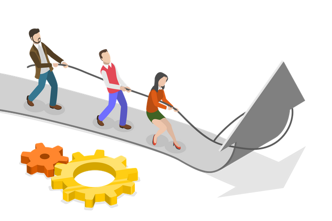 Teamarbeit und Zusammenarbeit  Illustration
