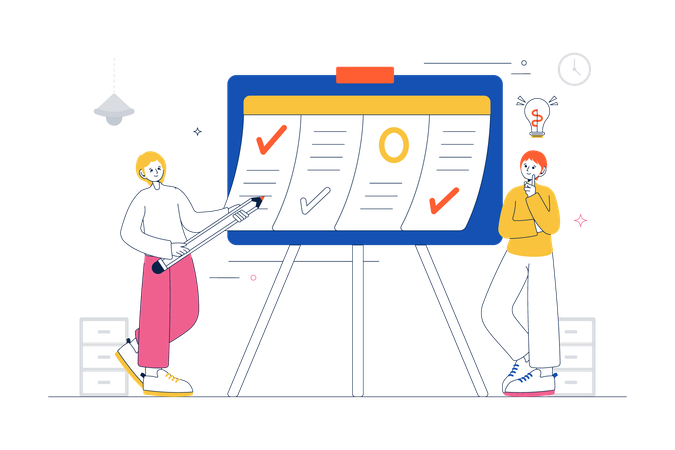 Teamwork Zusammenarbeit Gemeinsam Ideen planen  Illustration