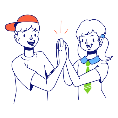 Teammate clap their hands  Illustration