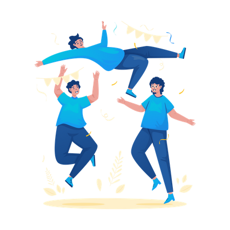 Teammates celebration  Illustration