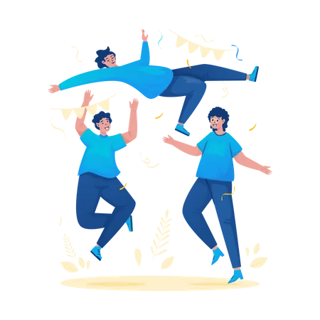 Teammates celebration  Illustration