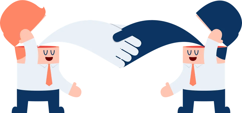 Businessman Handshaking With Each Other Brainstrom Teamwork Concept VECTOR EPS 10 Illustration
