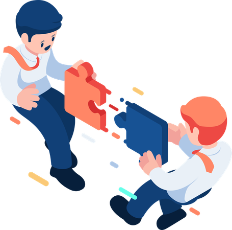 Teamwork and Business Partnership  Illustration