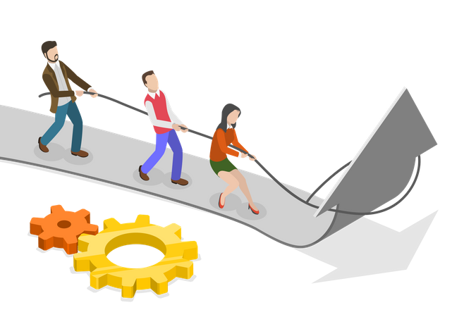 Teamwork And Cooperation Illustration