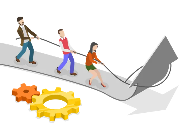 Teamwork And Cooperation Illustration