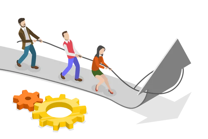 Teamwork And Cooperation  Illustration