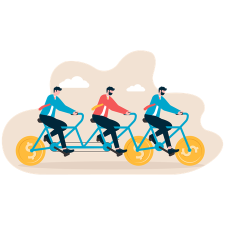 Teamarbeit bringt Geld  Illustration