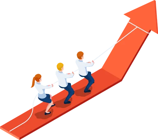Teamwork business growth Illustration