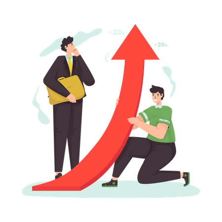 Teamwork business growth  Illustration