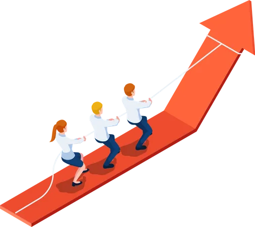 Teamwork business growth  Illustration