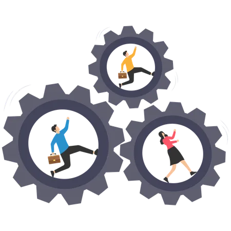 Teamwork collaborate to achieve business goal  Illustration