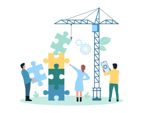 Teamwork construction  Illustration