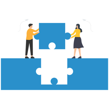 Teamwork cooperation  Illustration