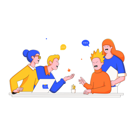 Teamwork discussion Illustration