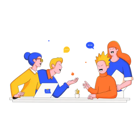 Teamwork discussion Illustration