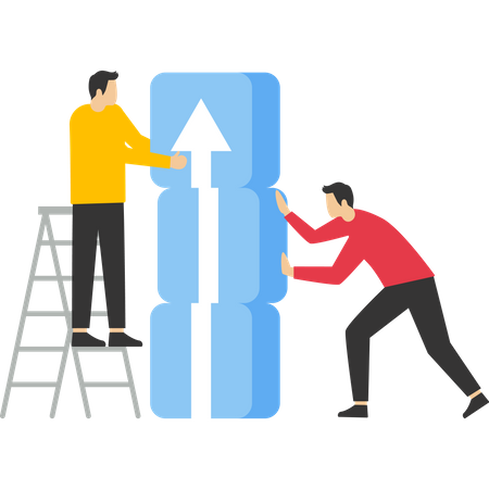 Teamwork In Business  Illustration