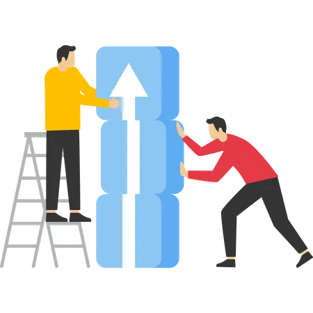 Teamwork In Business  Illustration